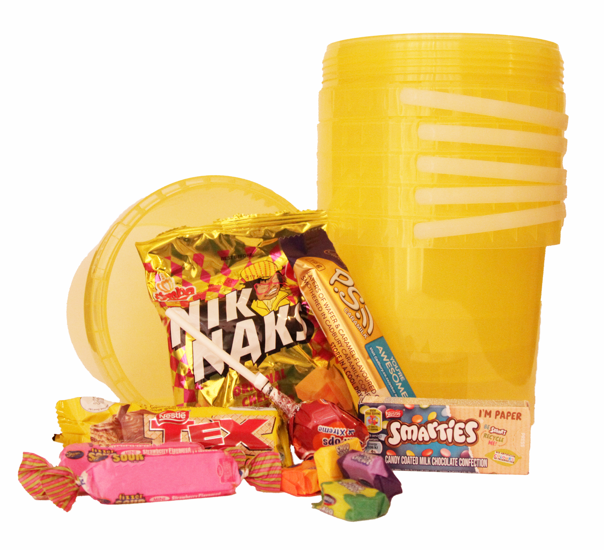 That's Sooo Pretty Party Bucket Sweet Packs Set of 12 Yellow Shop