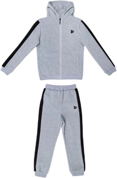 Donnay - Kids Fleece Tracksuit - Grey/Black - Parallel Import