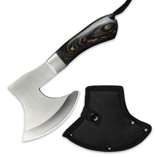 Lifespace 8" Multifunctional Braai Cleaver Axe with Sheath &amp; Rope Lanyard