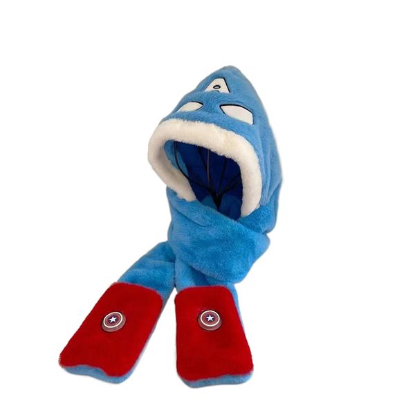 Captain America Hoodie - 3in1 Beanie, Scarf &amp; Gloves