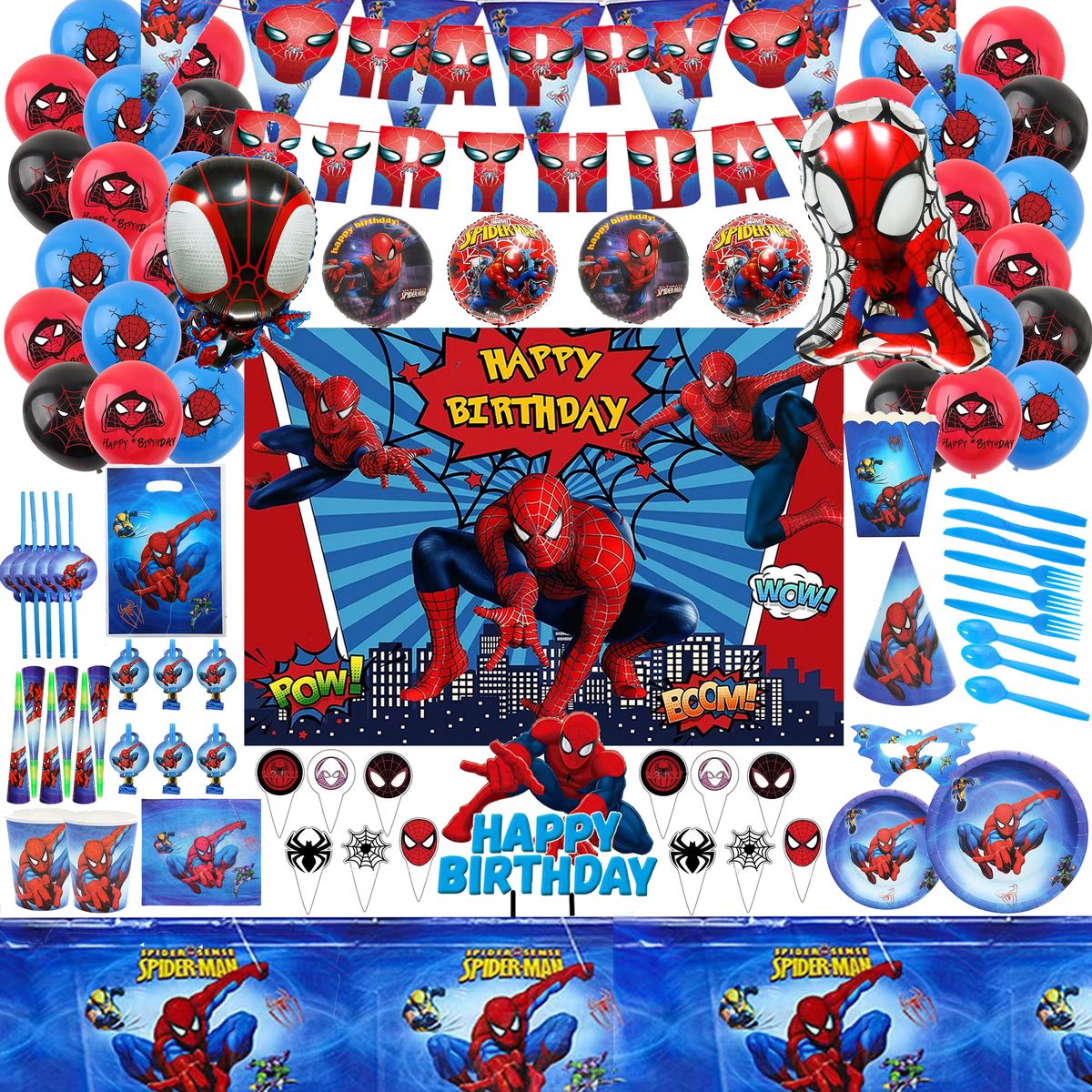 Spiderman Birthday Party Decorations Supplies Pack of 203 Piece | Shop ...