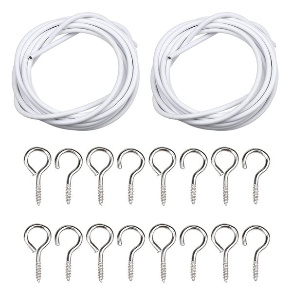 Home Decor multifunctional Curtain Wire and Hooks Set of 18 (2m)