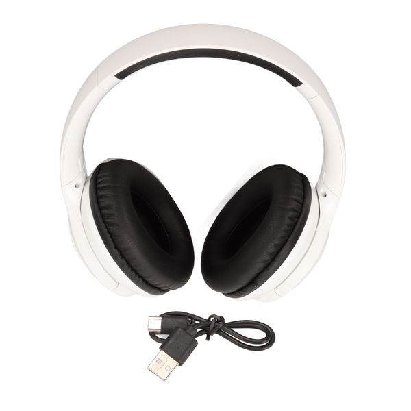 Bluetooth Headset ANC Noise Cancelling Lightweight Wireless Headphone White