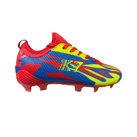 K Star 7 Hazzard JNR Boys Mens Red Yellow Blue Soccer Boots