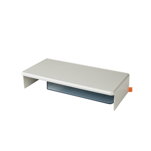 Deli XDomo Monitor Riser Stand Dual-Layer Desktop Organizer Light Grey