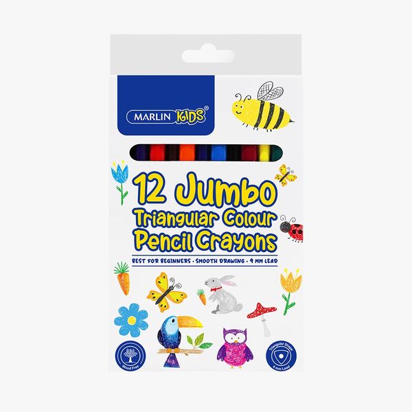 Marlin Kids Tri Jumbo Triangular Colour Pencils 12's