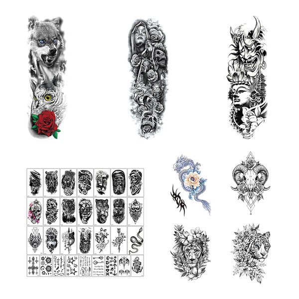 Jacaranda Large Half Arm Sleeve Temporary Tattoos Stickers No.1