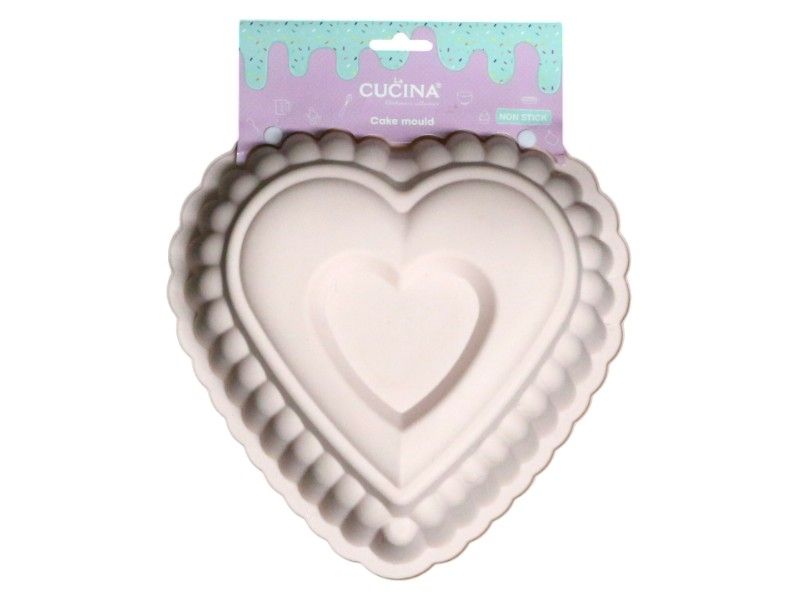 La Cucina Food Grade Silicone Heart Cake Mold-3528ml