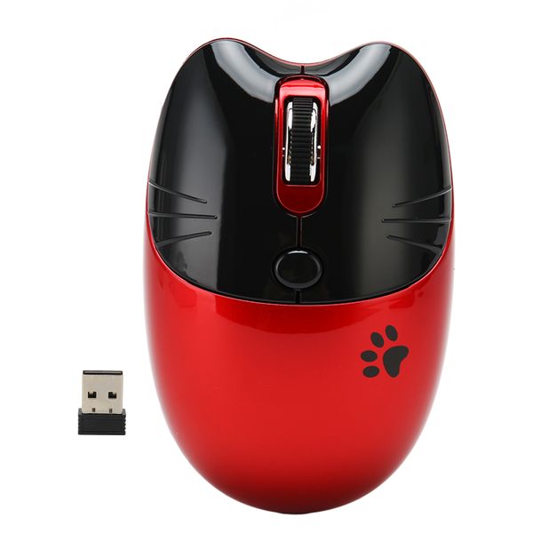 Wireless Mouse School Silent Adjustable Red