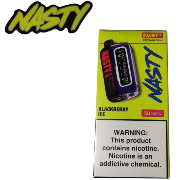 Nasty Rechargeable Disposable Vape- 20 000 Puffs- 5% Nic-Blackberry ice