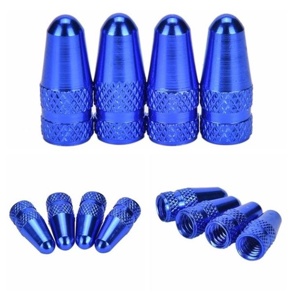 Bicycle Valve Caps 4pcs BLUE