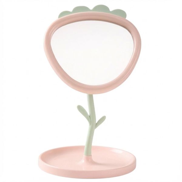 Standing Makeup Mirror - Strawberry Pink