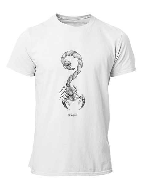 PepperSt Mens White T-Shirt - Scorpio