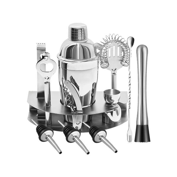 12 Piece Bartender Kit With Stainless Steel Stand