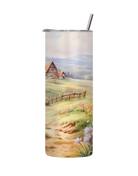 Fence 20 Oz Tumbler with Lid and Straw Easter Graphic Design Present 091