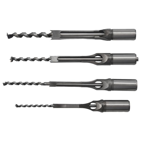 4Pcs Woodworking Square Hole Drill Bits Wood Mortising Chisel Set
