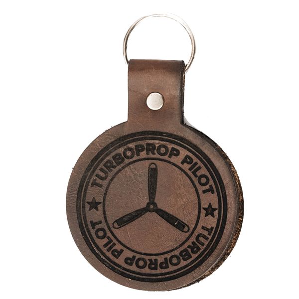 Genuine Leather Aviation Key Holder - Turboprop Pilot
