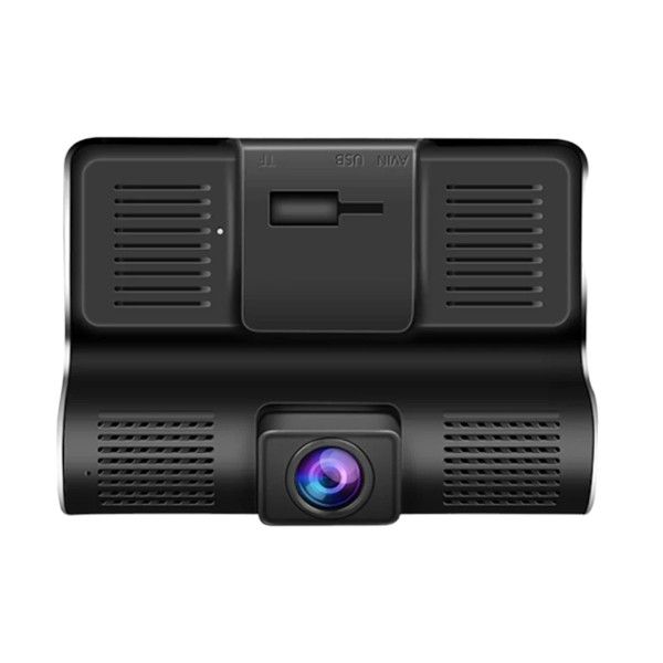 Front And Rear Wide Angle Parking Monitor Dash Cam - Black