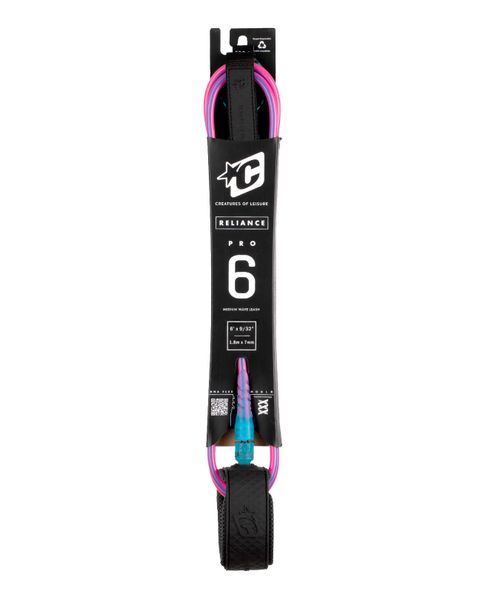 Creatures Pro 6 Surfboard Leash : Bubble-Gum