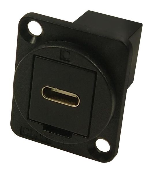 Cliff Electronic (CP30211MB) USB Adapter, Black Metal, Countersunk hole