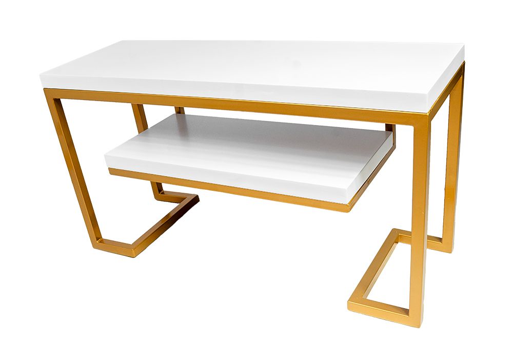 Bethel TV Stand Wood Steel LegsGold/White Buy Online in South