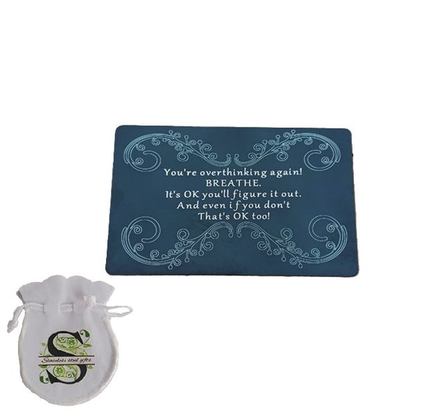 Aluminium engraved Inspirations credit card - You are overthinking it is ok