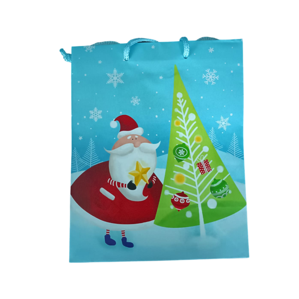 Santa Decorating Christmas Tree Giftbag - Pack of 10