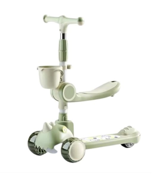 Scooter with Seat and Basket - Green