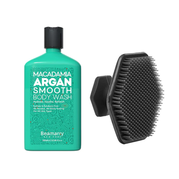Beamarry New York Macadamia Argan Body Wash 380ML + Silicone Body Scrubber