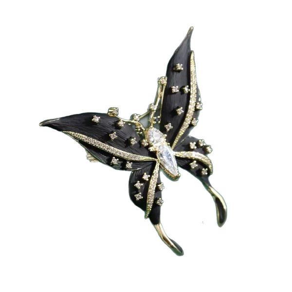Red Crystal Leaf Brooch