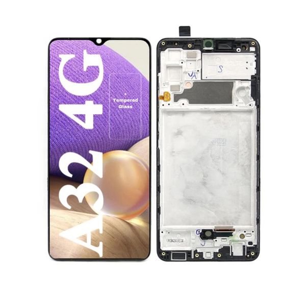 Lcd Screen Replacement for Samsung galaxy A32(4g) with frame+Tempered Glass