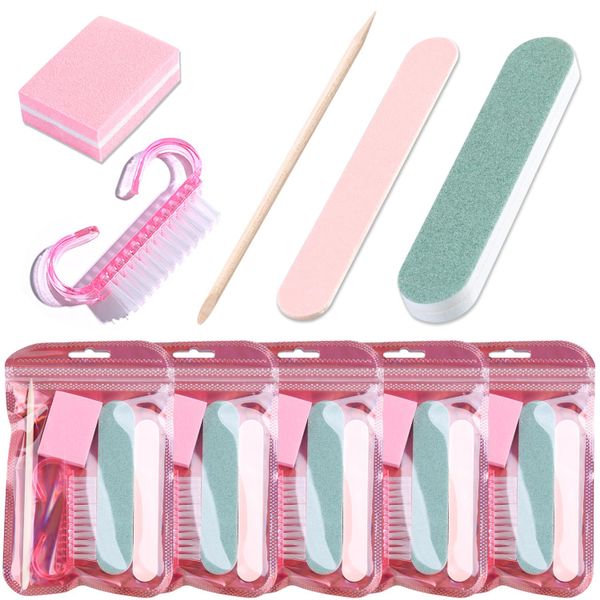 5 Pack Disposable Manicure Kit, Bulk Mini Nail Care Set