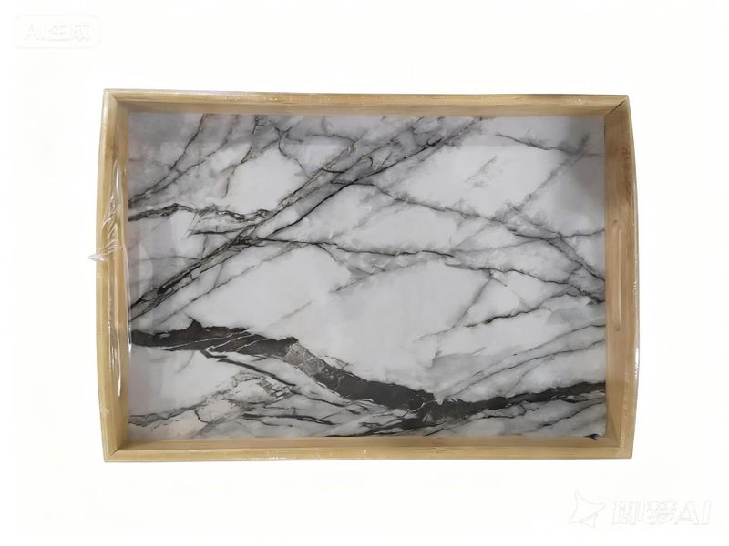 Bamboo Natural Stone Serving Tray