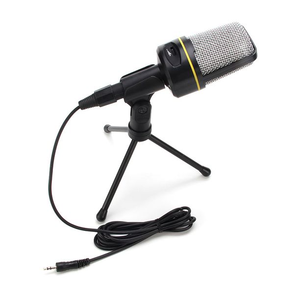 3.5mm Condenser Microphone with Volume Control and Tripod Stand
