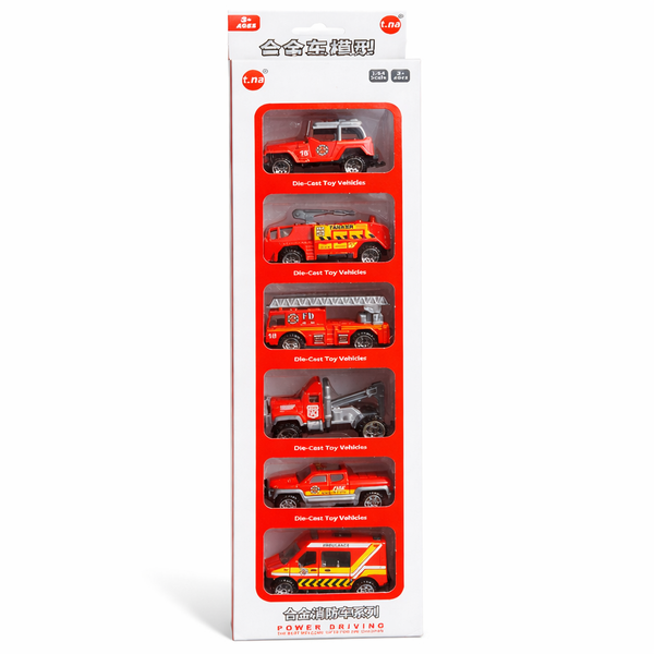 6 Piece - Fire Truck Toy - Red