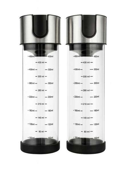 2 Cooking Oil Dispensers with Stainless Steel Lids