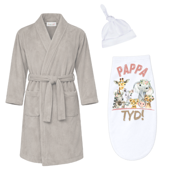 Baby &amp; Dad -Winter Gown &amp; Baby Swaddle Cocoon-Afr-Wild one girl