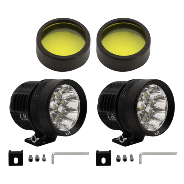 KR Auto Spotlights + Yellow Lens Set: L9X (90W)