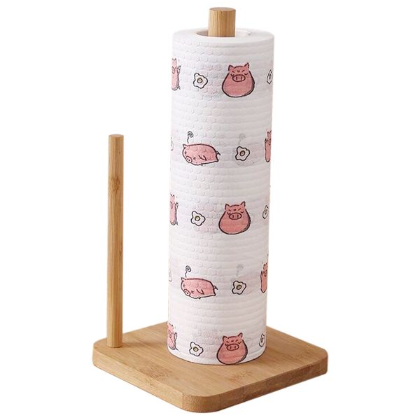 Paper Towel Holder Bamboo Paper Holder for Kitchen