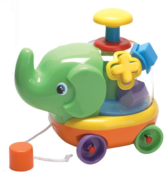 Funtime Edwin The Elephant Pull Along And Shape Sorting Toy