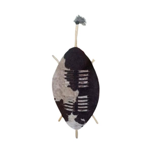 Real Cowskin 70cm Black &amp; White Zulu Warrior Shield (Ihawu)