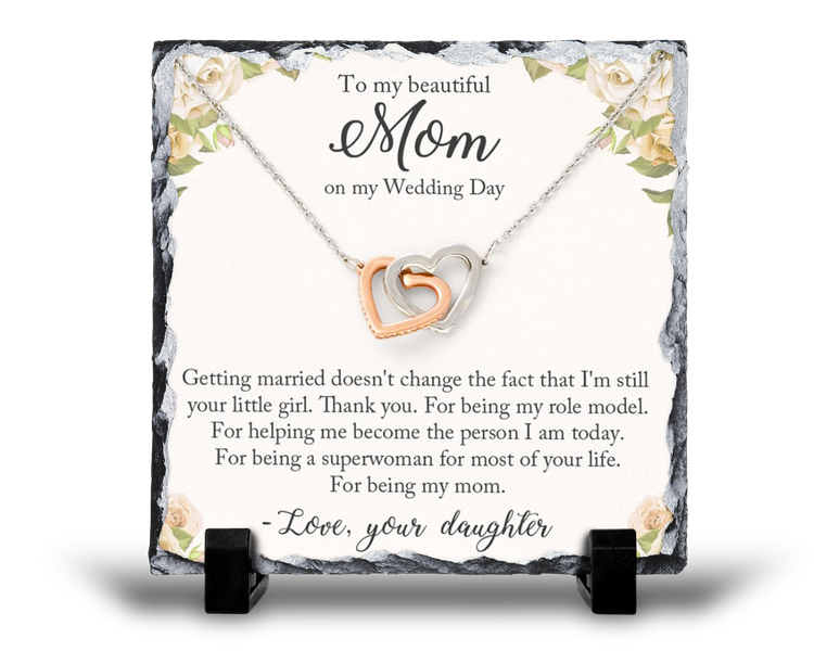 To The Beautiful Mom My Wedding Day Wedding Bride Groom Gift Rock Slate