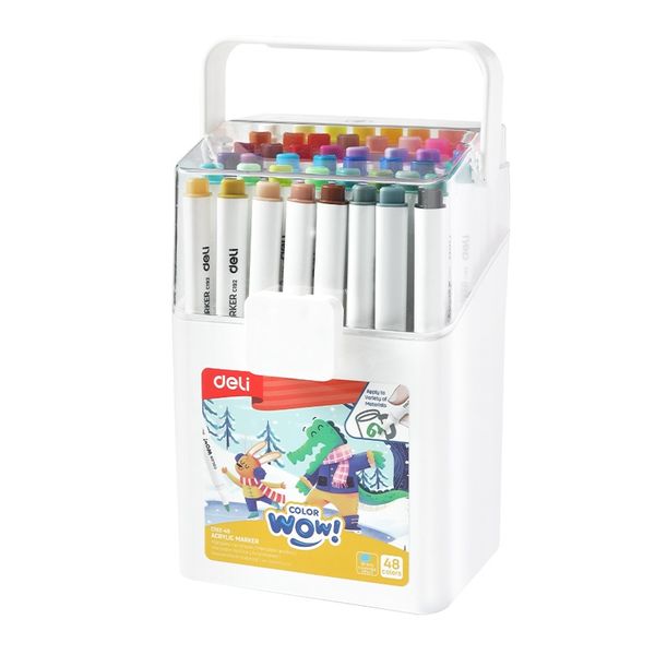 Deli Waterproof Acrylic Marker 48 Colors