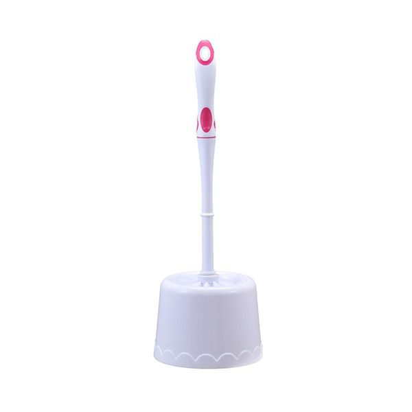 Sulfar Toilet Brush Set with Hard Bristles Bathroom Cleaning Brush (White)