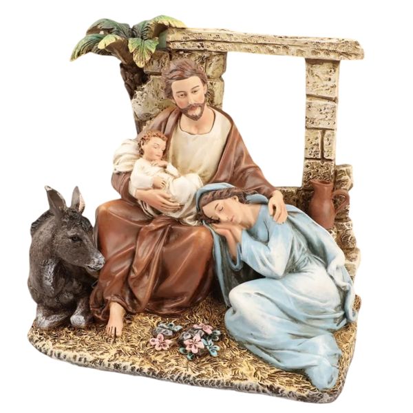 Nativity Scene - Christmas - Hand-Painted Resin (18cm x 20cm x 12cm) Decor