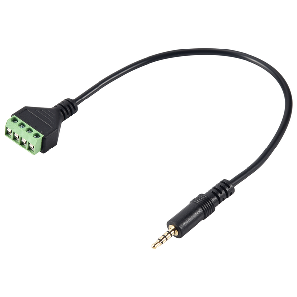 3.5mm Screw Terminal Adapter Speaker Cable 4-Core Stereo TRRS