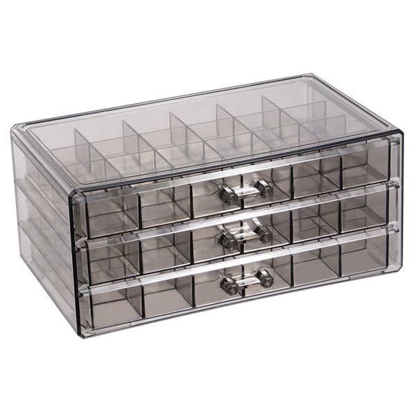 3-Layer Clear Jewelry Storage Box w/ Multi Grids for Earrings, Rings &amp; More