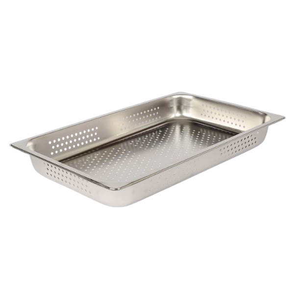 Catercare Stainless Steel 1/1 Gastronorm Insert- 100mm- Perforated- Premium Range