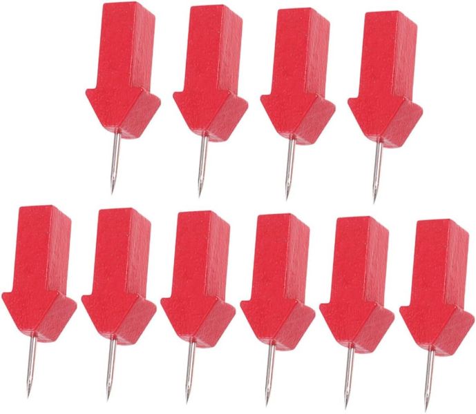 50pcs Red Arrow Thumbtacks Drawing Pins for Students Stationery Creative
