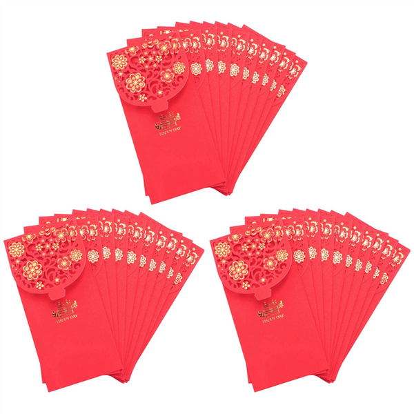 10Pcs Chinese Red Envelopes Lucky Money Envelopes Wedding(7X3 4 In)